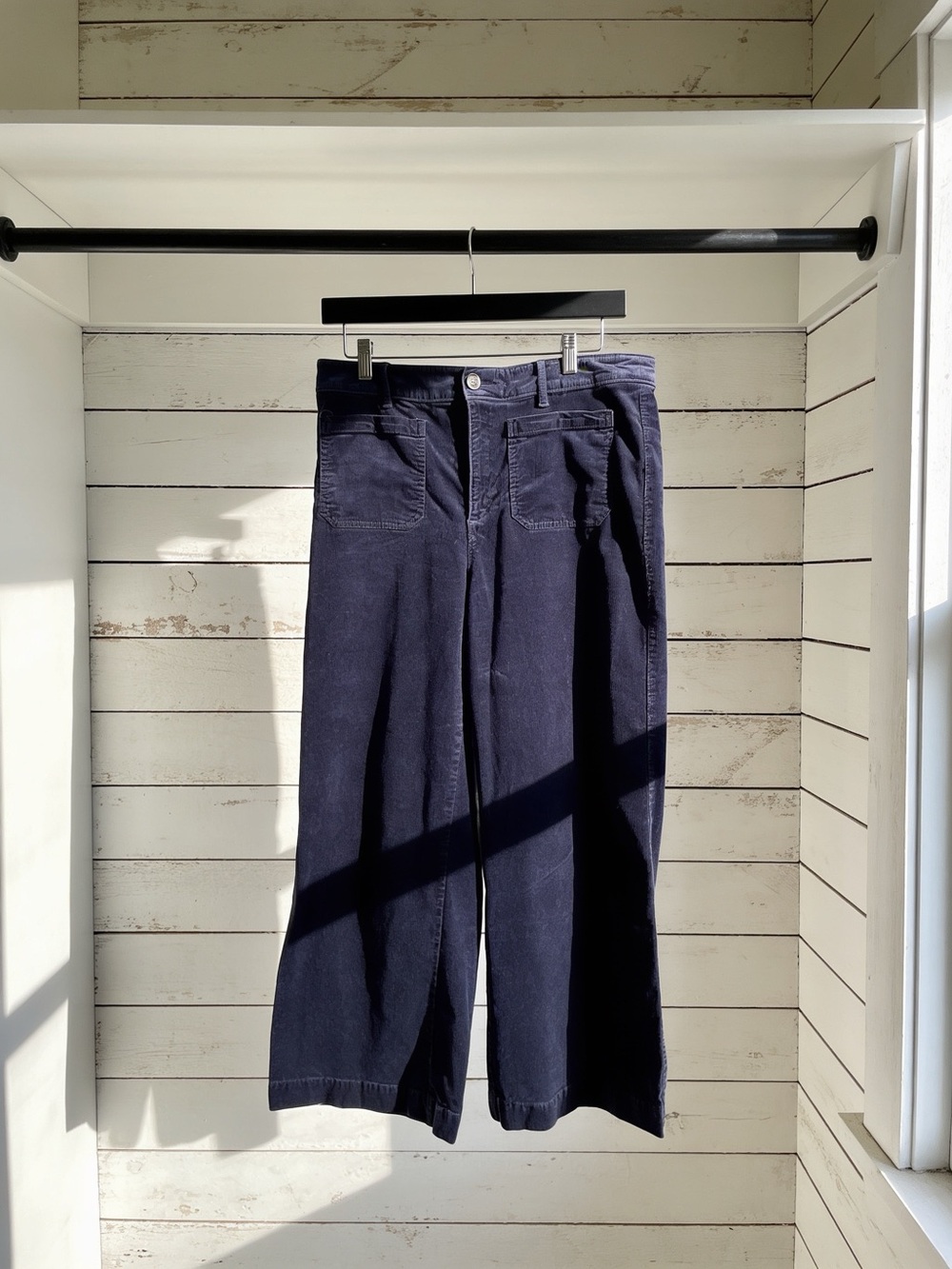 LOFT Navy Wide-Leg Corduroy Pants